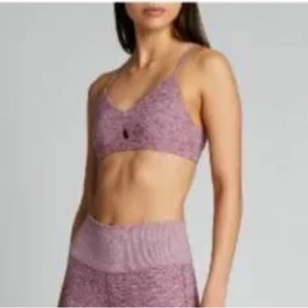 ALO Yoga Mauve/Lavender Seamless Light-Support Sports Bra